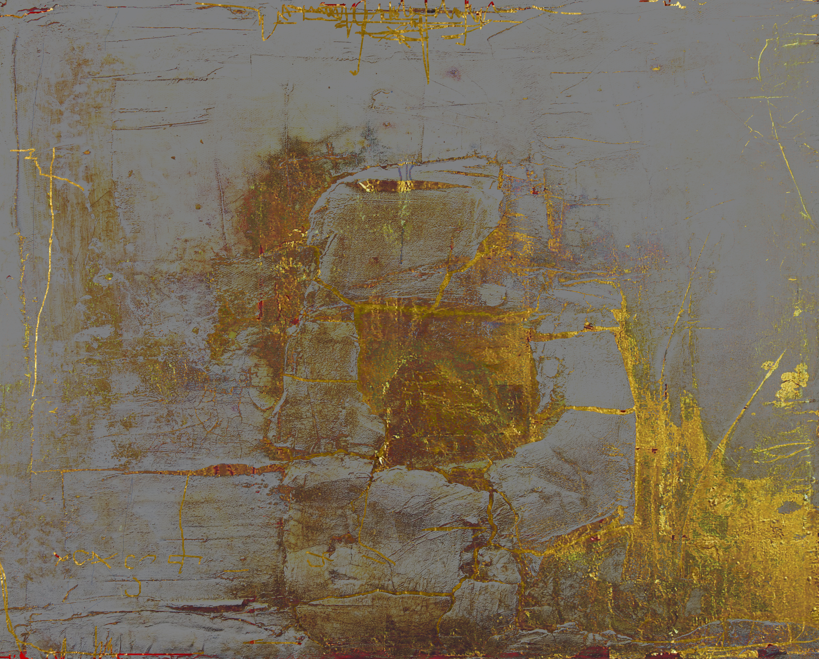13-11 Mischtechnik Blattgold Leinwand 40 x 50 cm_Gold_bearbeitet-1